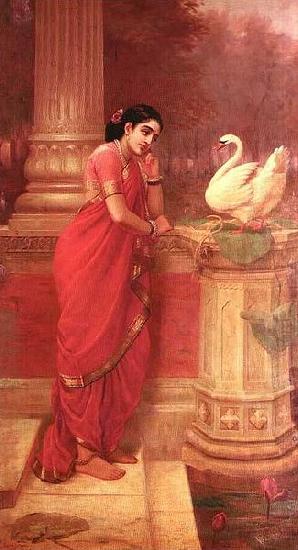 Raja Ravi Varma Hamsa Damayanti china oil painting image